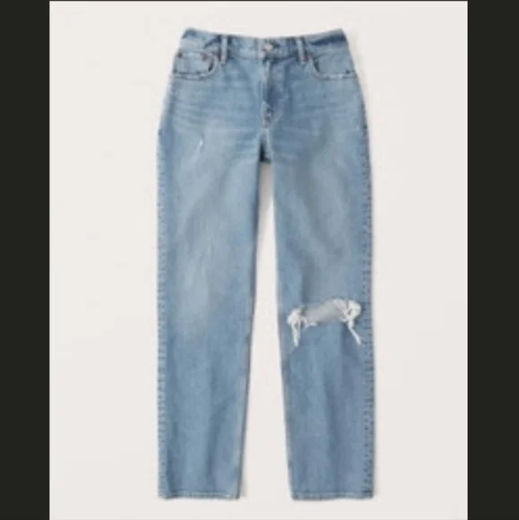 Abercrombie & Fitch Blue Distressed Women Jeans - Picture 4 of 5